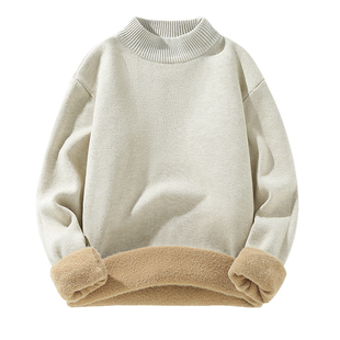 班尼路S&K加厚一体绒毛衣男冬季男生慵懒风半高领内搭男士针织衫Y