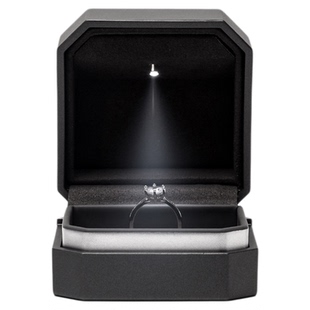JYNFUN/京梵求婚戒指盒带灯便携高端钻戒盒LED补光婚礼订婚戒指盒