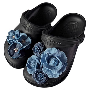 洞洞鞋配饰ins风黛蓝绮梦crocs鞋扣配件高级感女洞洞鞋花饰品鞋子