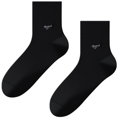 七匹狼防臭吸汗男士纯棉黑色袜子
