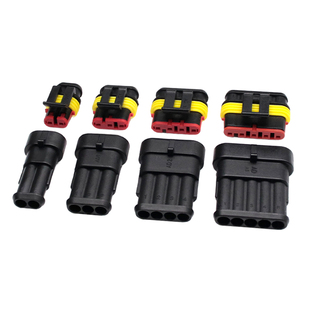 汽车防水插头公母空中对接头amp接插件对插端子HID连接器1-6P