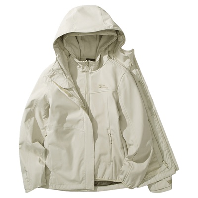 狼爪情侣款防水软壳三合一冲锋衣