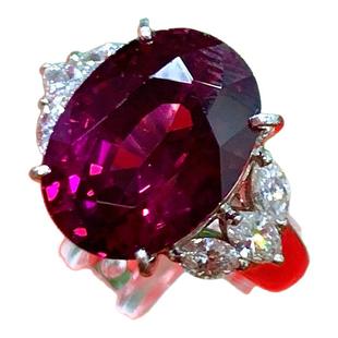 东京广福珠宝类直播商品EMS直邮pt900黑欧珀镶钻戒指