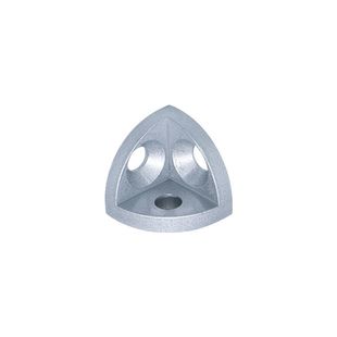 弧形三维连接件铝型材配件2020R/3030/4040R三角三通角件含塑料盖