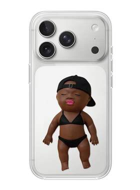 搞怪比基尼娜塔莎适用苹果17promax手机壳iPhone16娃娃15新款14黑娃13mini透明12情侣11超火x趣味xr男xs女8/7
