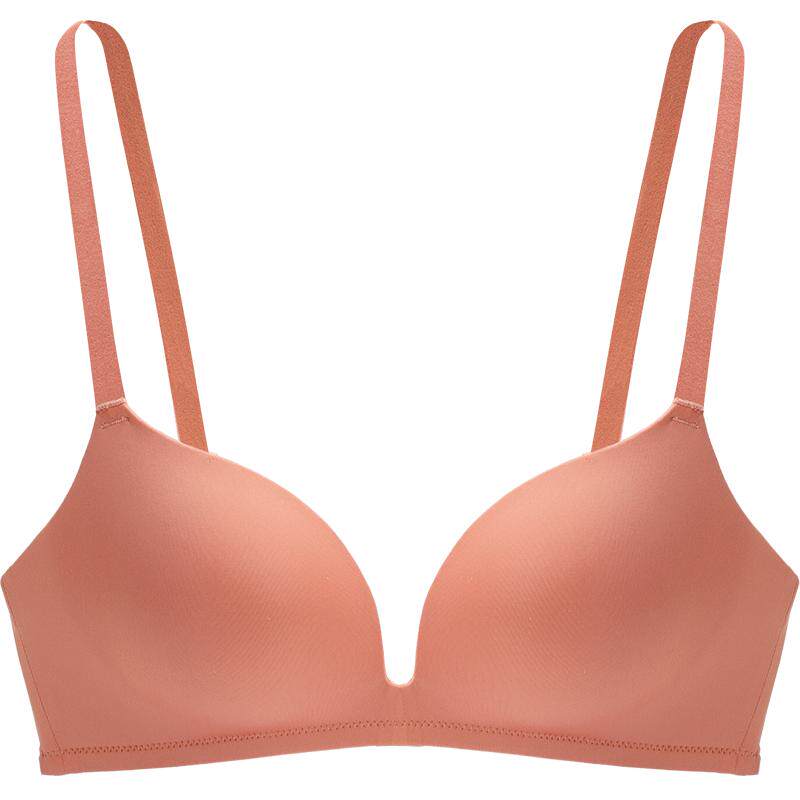 内衣女无钢圈薄小胸聚拢一片式无痕美背学生上托文胸光面少女春夏