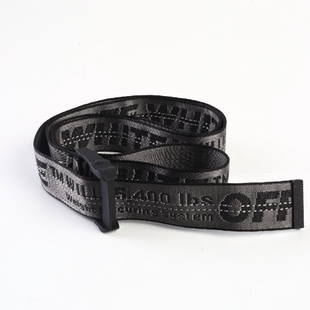 正确版本 OFF OW黄色腰带 Belt羽绒服WHITE工业风格帆布刺绣皮带