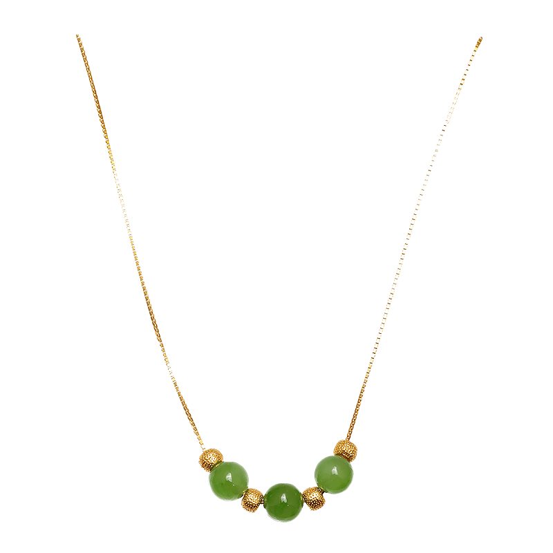 暖言三生三世和田玉碧玉项链