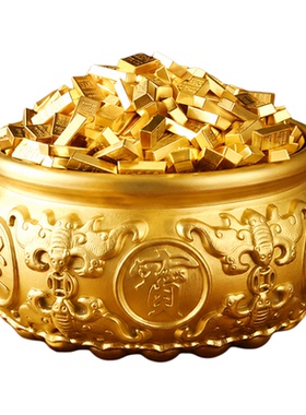 实心沙金条摆件招财小金砖金块铜