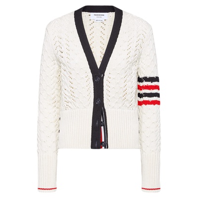 [6期免息]THOM BROWNE 女士羊毛四条纹开衫