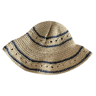ins夏季出游草编镂空遮阳帽度假防晒大帽檐可折叠透气草帽渔夫帽