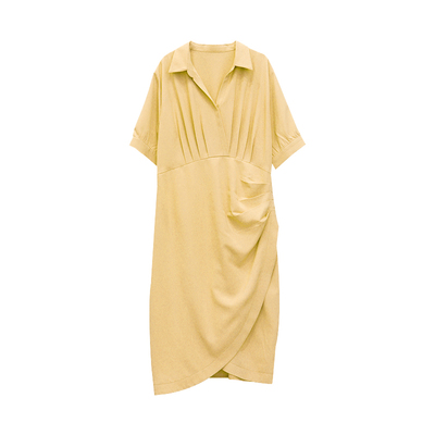 DM100新款显瘦遮肚微胖连衣裙女