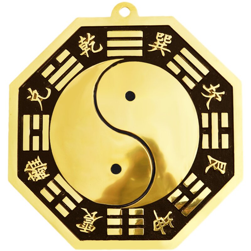 纯铜八卦镜特大阴阳鱼太极凸镜凹镜公司家用大门口窗户阳台挂铜镜