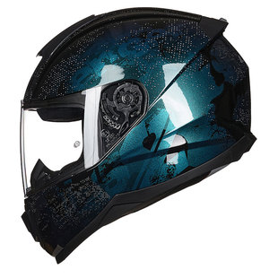 LS2摩托车头盔男女电动车四季防雾全盔赛车个性大尾翼冬季FF802