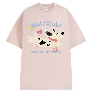 NELY小尼力2026夏季新款斑点狗印花短袖t恤男女重磅体恤宽松半袖