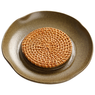 粗陶壶承壶垫干泡台藤编垫茶盘紫砂壶储水底座壶托丝瓜络茶承茶台