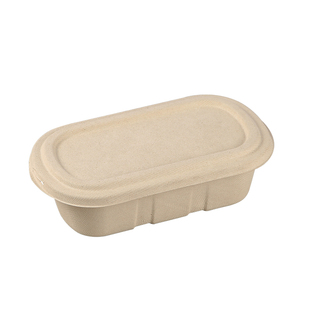 环保一次性饭盒可降解便当轻食沙拉餐盒纸浆野餐健身外卖打包盒子
