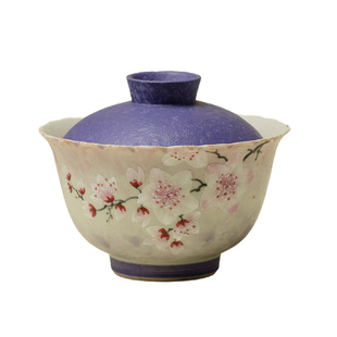 束刻 粉彩手绘梅花二才盖碗手工薄胎功夫茶具泡茶碗喝茶碗不汤手