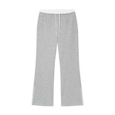 ANNASUI安娜苏运动裹敢蕾丝腰头直筒休闲运动针织长裤女外穿宽松