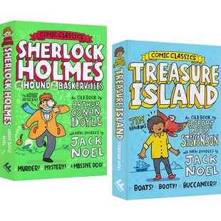 英文原版 Comic Classics Treasure Island Sherlock Holmes And The Hound Of The Baskervilles 金银岛 福尔摩斯 漫画风经典文学