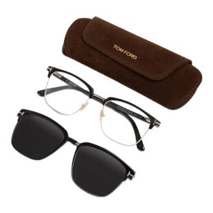TOM FORD汤姆福特复古眉线眼镜框男TF5683磁吸带夹片近视墨镜套装