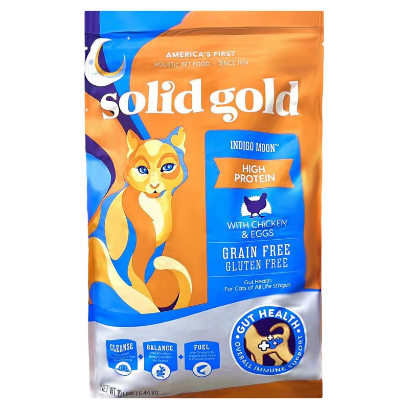 Solid Gold素力高金素鸡鲜肉高蛋白鳕鱼免疫成猫幼猫进口无谷猫粮