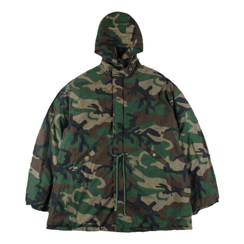 升级版Yeezy season 5 迷彩棉大衣 过膝棉加厚宽松羊羔毛