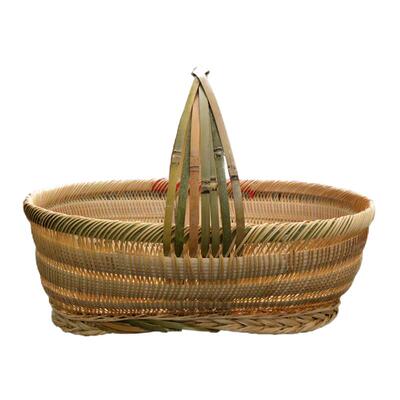 包邮茶叶采摘篮手提绿色环保竹编