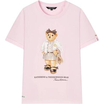 TeenieWeenie小熊女装夏季时尚简约休闲舒适正肩刺绣圆领短袖T恤