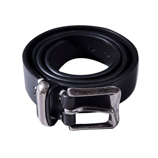 红风 手工皮带美式vintage意大利头层牛皮养牛黑色黄铜复古腰带