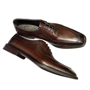 CW卡诺威士高端正装皮鞋男鞋牛津鞋英伦透气结婚新郎商务休闲棕色