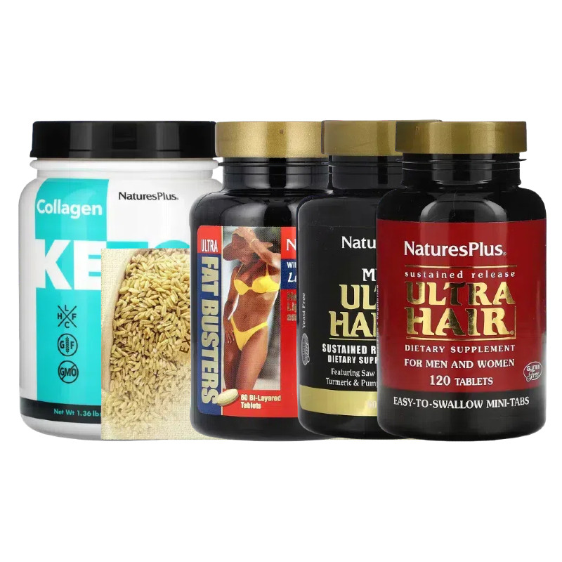 NaturesPlus燃MSM植物精华头发脂Ultra支持Hair Plus男女士剂PABA