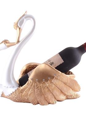 乔迁新居轻奢高档天鹅红酒架潮流