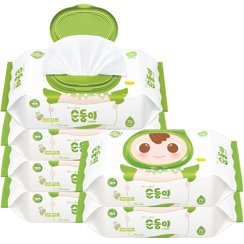 韩国进口新生带盖婴儿湿巾