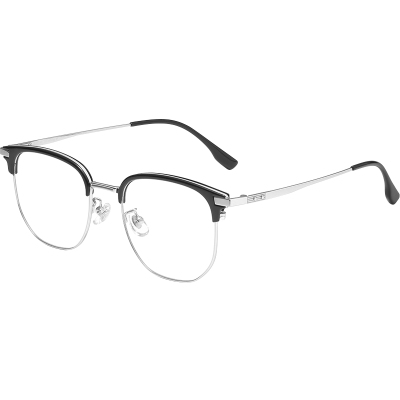 半框感光变色防紫外线近视眼镜男