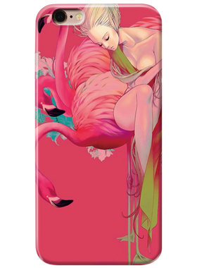 夏日火烈鸟适用iphone7/8plus苹果13手机壳6s/XR/XS可爱14promax文艺se2三3代mini女款轻薄软