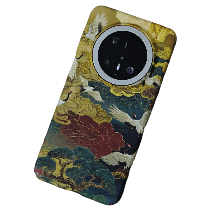 仙鹤祥云适用华为mate70pro+手机壳mate60pro+浮雕夜光效果mate50pro超薄mate40pro散热硬