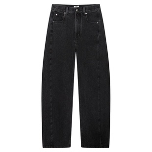 设计师品牌 IMMI 秋冬女士复古弹力牛仔阔腿裤银泰百货 300124