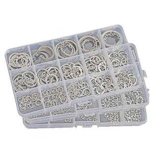 304孔用挡圈C型卡簧套装弹性卡环轴用E型黑色卡簧盒装家用DIY大全