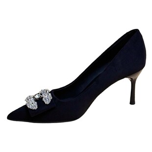 不累脚高跟鞋女2025春秋季新款气质绒面尖头细跟5cm职业工作单鞋