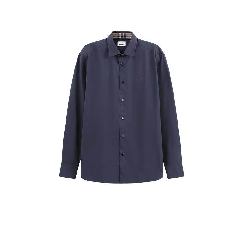 【自营】BURBERRY/博柏利男款徽标刺绣长袖衬衫开衫男装 8071800