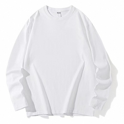 重磅纯棉长袖百搭简约打底衫男女