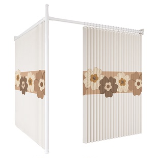 折叠门帘客厅屏风免打孔隔断帘折叠门帘房间改卧室美容院隔床挂帘