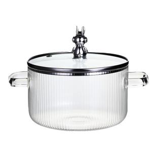 奶锅小家用高硼硅玻璃汤锅透明煮锅可明火电陶炉加热耐高温泡面碗