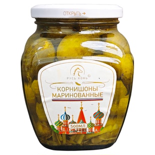 俄罗斯进口罗斯战马酸黄瓜俄式酸黄瓜罐头下饭菜485g下酒菜即食