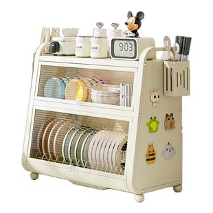 日本厨房碗柜碗碟收纳架台面新款碗盘置物放餐具碗筷子盒沥水架子