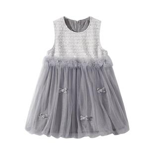 植木 儿童连衣裙2025秋冬新款中大童网纱背心裙女童连衣裙童装