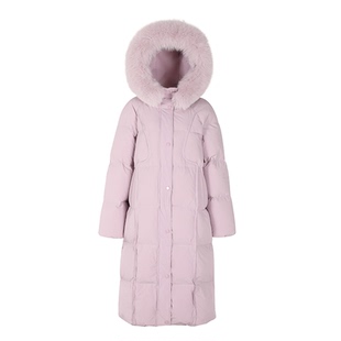 蕉小青冬季羽绒服女款2025新款高级气质韩版宽松毛领长款加厚外套