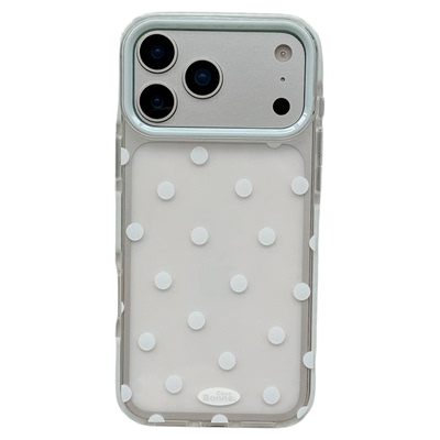 MoreRex 韩系ins小众甜美透明奶油波点适用苹果18手机壳iphone17promax新款16pro超好看15防摔保护套14女款17
