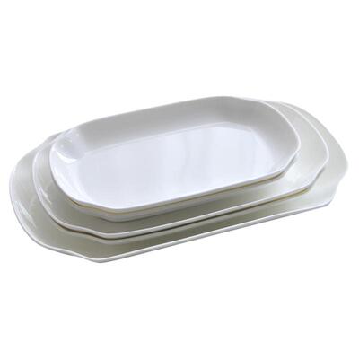 10寸蒸菜盘子唐山骨瓷家用长方